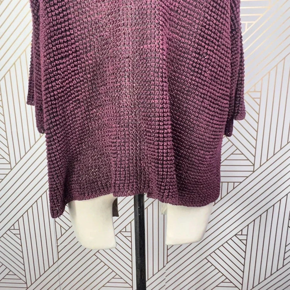 Isabel Marant Maroon Purple Open Knit Linen Blend V-Neck Sweater Size 38‎ / US 6 - Picture 9 of 12